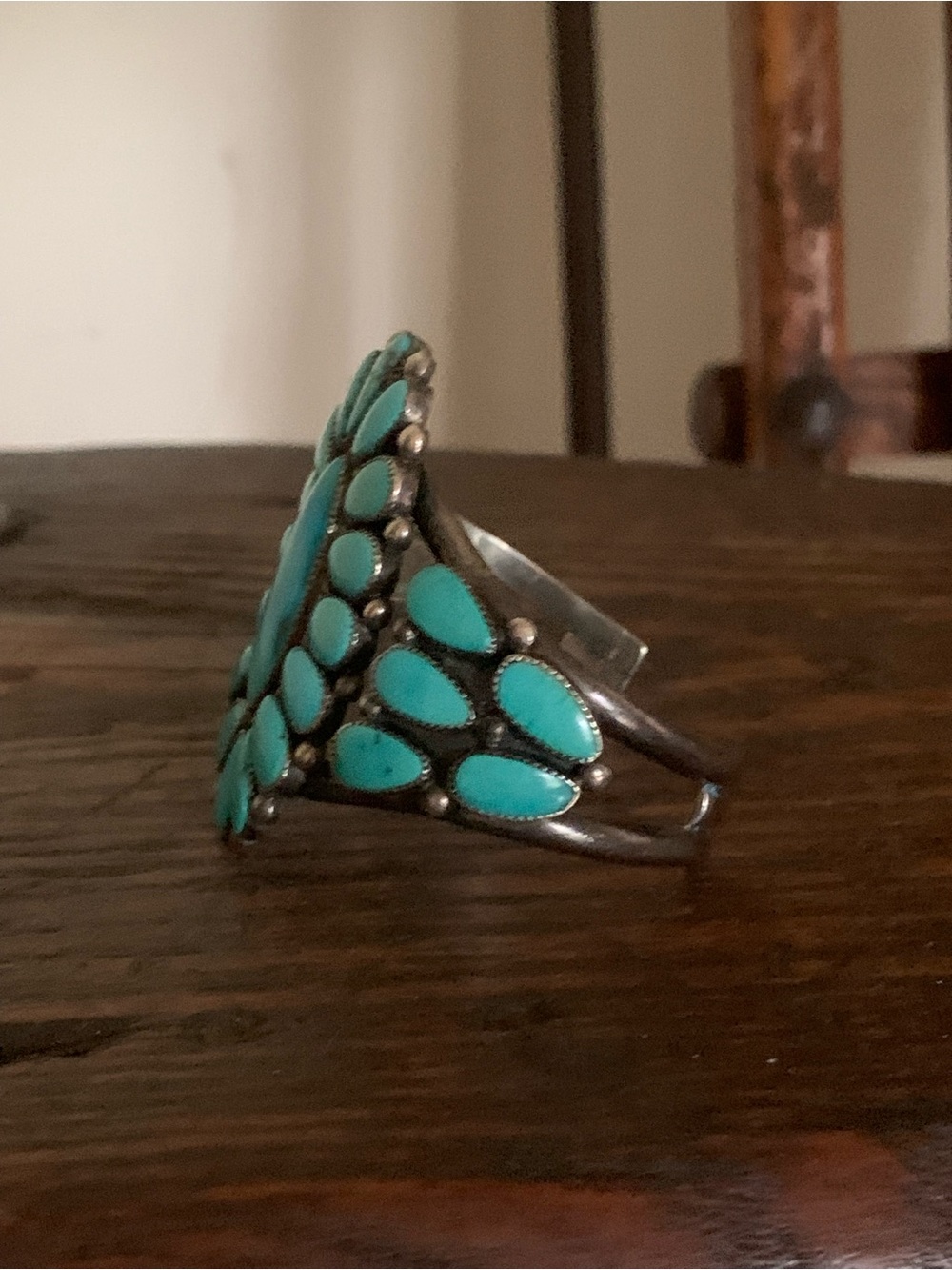 Beautiful Alice Quam Turquoise Cluster Cuff RARE - Picture 4 of 13
